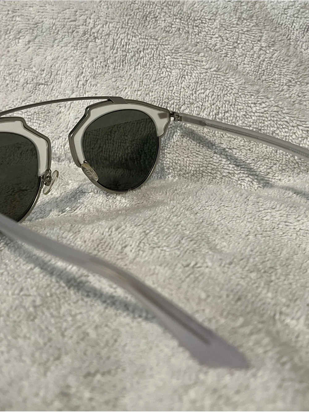 Dior SO REAL Silver Mirrored Aviator Sunglasses with Clear Frame